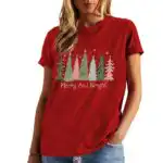 Merry Christmas Tree Shirt for Women – Cozy Holiday Tee