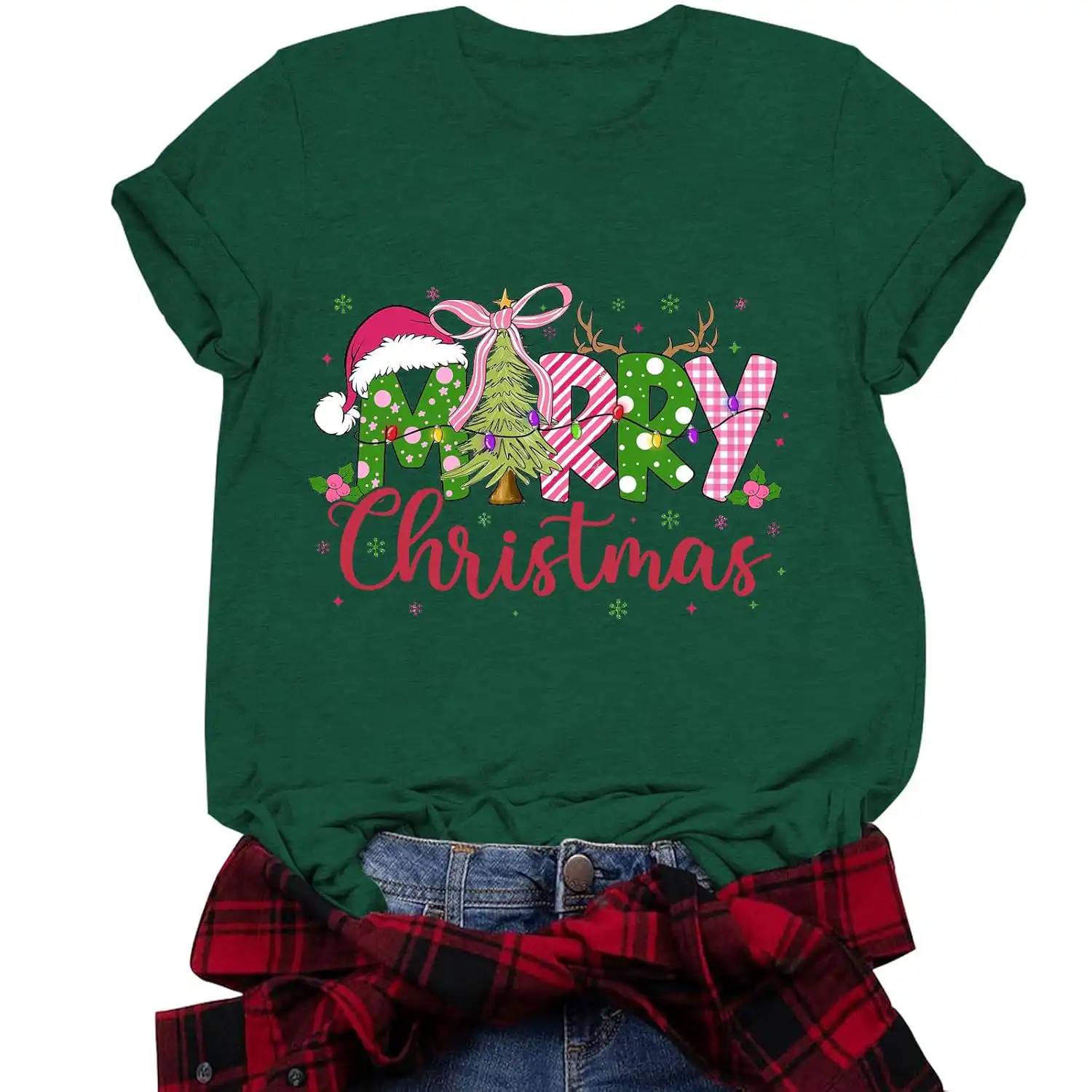 Merry Christmas Tree Shirt for Women – Cozy Holiday Tee Merry Christmas Tree Shirt for Women – Cozy Holiday Tee