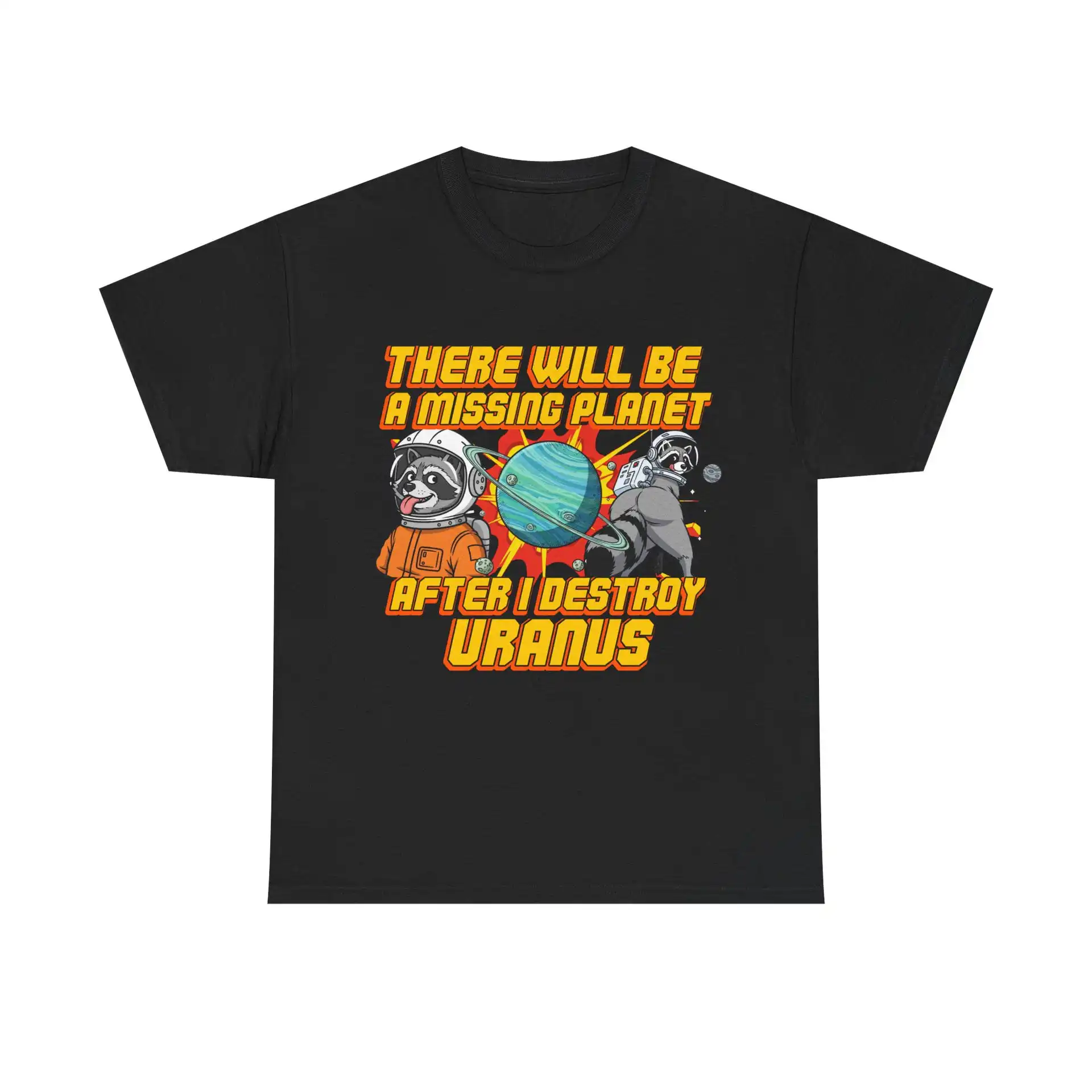 Missing Planet Uranus Shirt – Cheeky Cartoon Raccoon Tee Missing Planet Uranus Shirt – Cheeky Cartoon Raccoon Tee