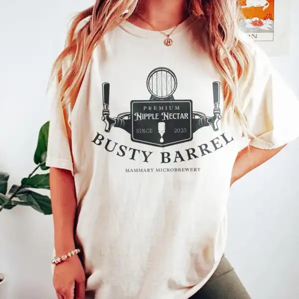 Momma Busty Barrel Breast Milk Brewery Shirt – Fun Soft Tee for Moms