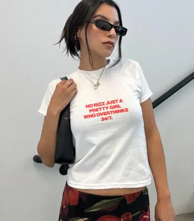 No Rizz Just A Pretty Girl Who Overthinks Vintage Baby Tee