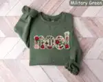 Noel Floral Print Christmas Sweatshirt – Festive Holiday Pullover
