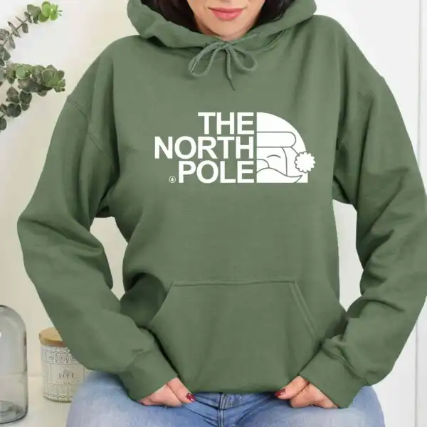 North Pole Santa Hoodie – Cozy Christmas Holiday Sweatshirt