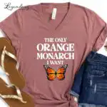 Orange Monarch Butterfly VNeck Shirt – Anti-Trump Equal Rights Tee