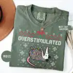 Overstimulated Festive Possum Christmas Shirt – Funny Holiday Tee