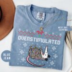 Overstimulated Festive Possum Christmas Shirt – Funny Holiday Tee