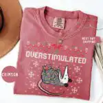 Overstimulated Festive Possum Christmas Shirt – Funny Holiday Tee