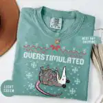Overstimulated Festive Possum Christmas Shirt – Funny Holiday Tee