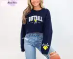 Personalized Girl Softball Sweatshirt – Custom Name Game Day Hoodie