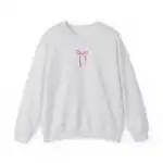 Pink Bow Aesthetic Sweatshirt – Cozy Soft Girl Crewneck Top