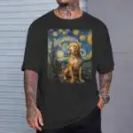 Pitbull Dog Starry Night T-Shirt – Fun Van Gogh Style Tee