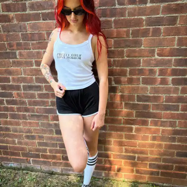 Pretty Girls Love Horror Tank Top – Spooky Graphic Tee for Fans