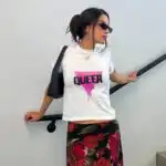 Queer Pink Triangle Baby Tee – Y2K Punk Graphic Crop Top