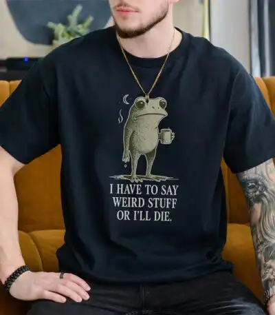 Quirky Frog Meme Tee – Retro Humor Shirt for Meme Lovers