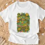 Radicalized by Basic Decency Tee – Vibrant 1960s Style Shirt