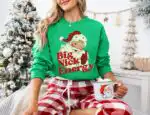 Retro Santa Christmas Sweatshirt – Funny Unisex Holiday Crewneck