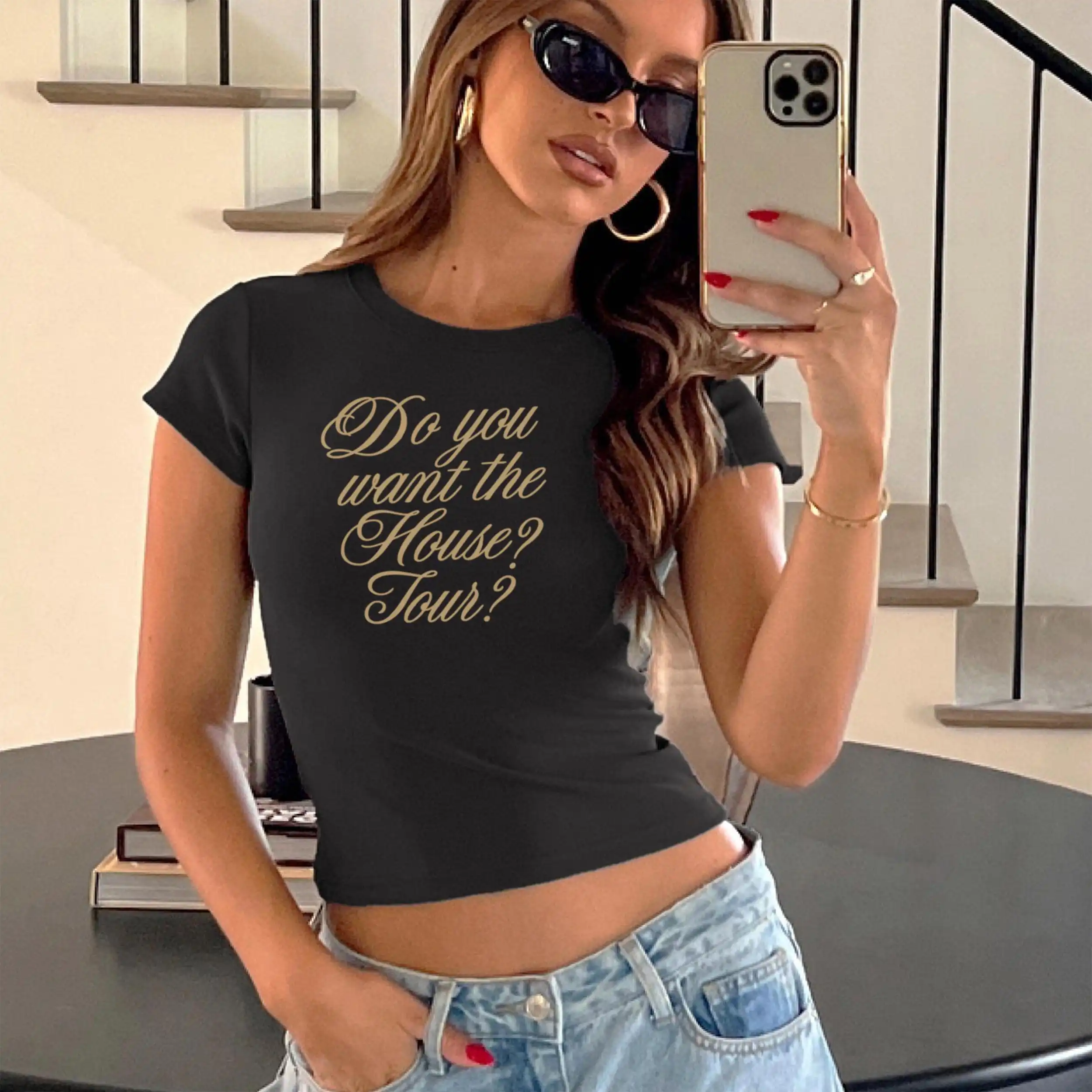 Sabrina's House Tour Baby Tee – Cozy Oversized Fandom Shirt Sabrina's House Tour Baby Tee – Cozy Oversized Fandom Shirt