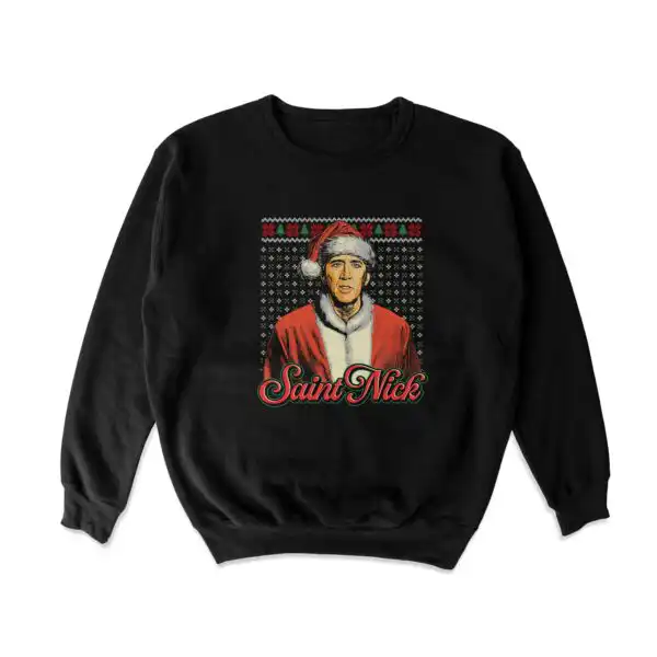 Saint Nick Crewneck Sweatshirt – Soft Cotton Blend Holiday Top