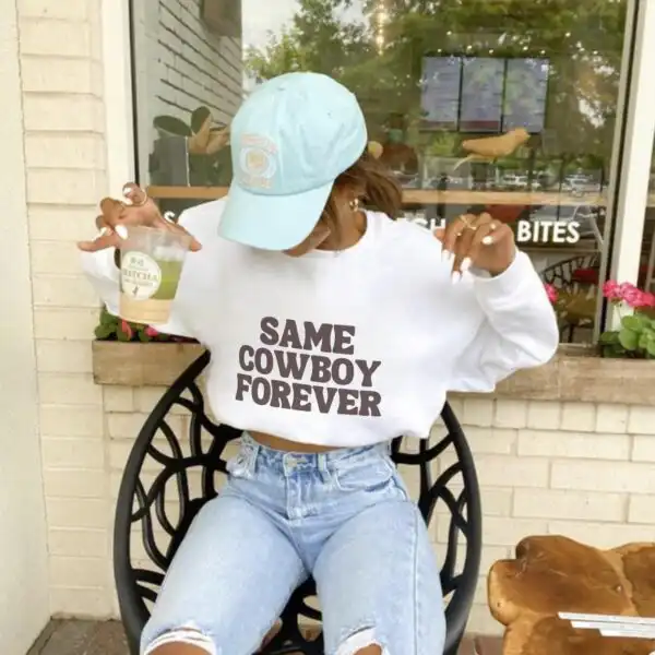 Same Cowboy Forever Bride Crewneck – Cozy Western Wedding Sweatshirt