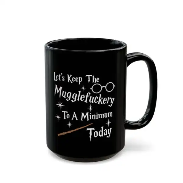 Sarcastic Wizard Coffee Mug – Black Ceramic Humor for Fans