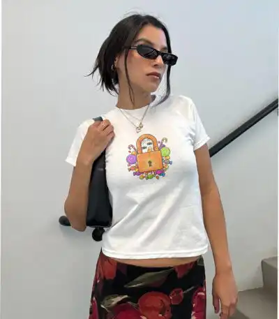Showgirl Era Graphic Tee – Retro Y2K Crop Top for Fans