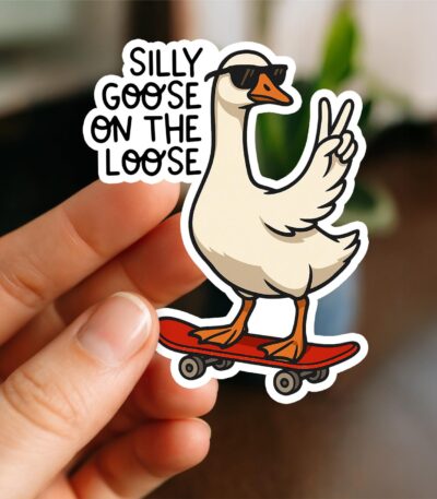 Silly Goose on the Loose Sticker – Funny Vinyl Decal for Laptops
