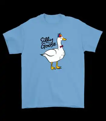 Silly Goose with Pinwheel and Bowtie Tee – Fun Cotton Graphic Shirt