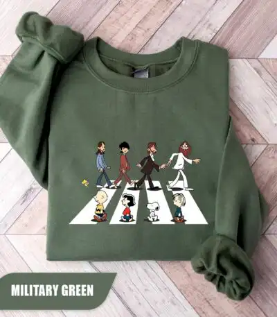 Snoopy And The Beatles Sweatshirt - Cozy Christmas Crewneck