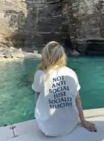 Socially Selective Tee – Minimal Aesthetic Quote Shirt for Introverts