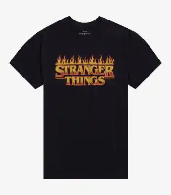 Stranger Things Flames Logo Tee – Retro Graphic Unisex Shirt