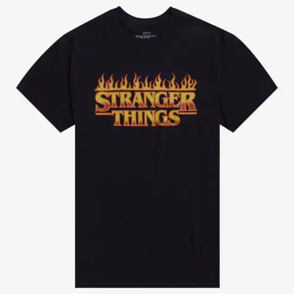 Stranger Things Flames Logo Tee – Retro Graphic Unisex Shirt