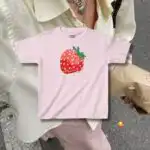 Strawberry Baby Tee Red – Vintage 90s Aesthetic Cotton Shirt