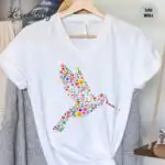 Subtle Anti Trump V-Neck Tee - Floral Hummingbird Feminist Shirt