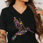 Subtle Anti Trump V-Neck Tee - Floral Hummingbird Feminist Shirt