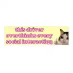 This Driver Overthinks Every Social Interaction | Funny Bumper Sticker