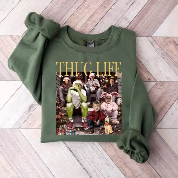 Thug Life Christmas Sweatshirt – Fun Holiday Crewneck for Women