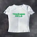 Tiocfaidh ár lá Baby Tee – Y2K 3D Puff Print Irish Top