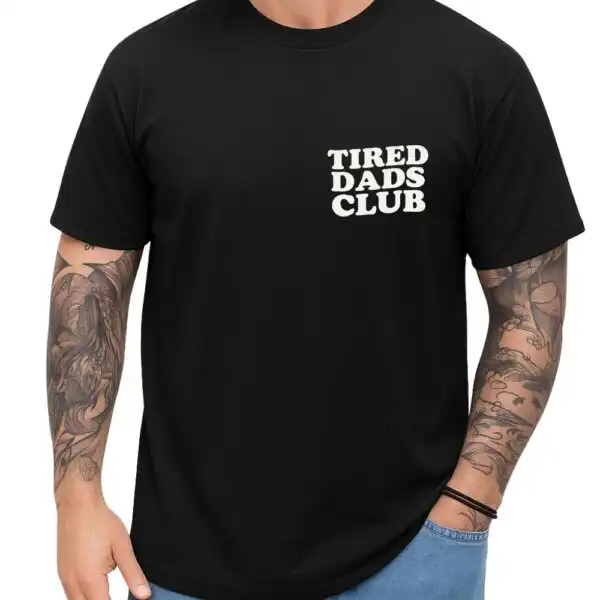 Tired Dads Club Shirt – Funny Pocket Print Tee for New Dads
