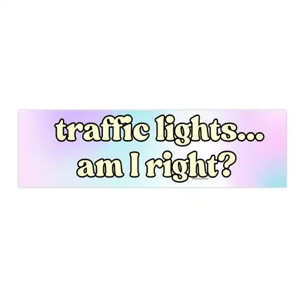Traffic Lights Bumper Sticker - Funny Meme Design, Waterproof 8.7"x2.7