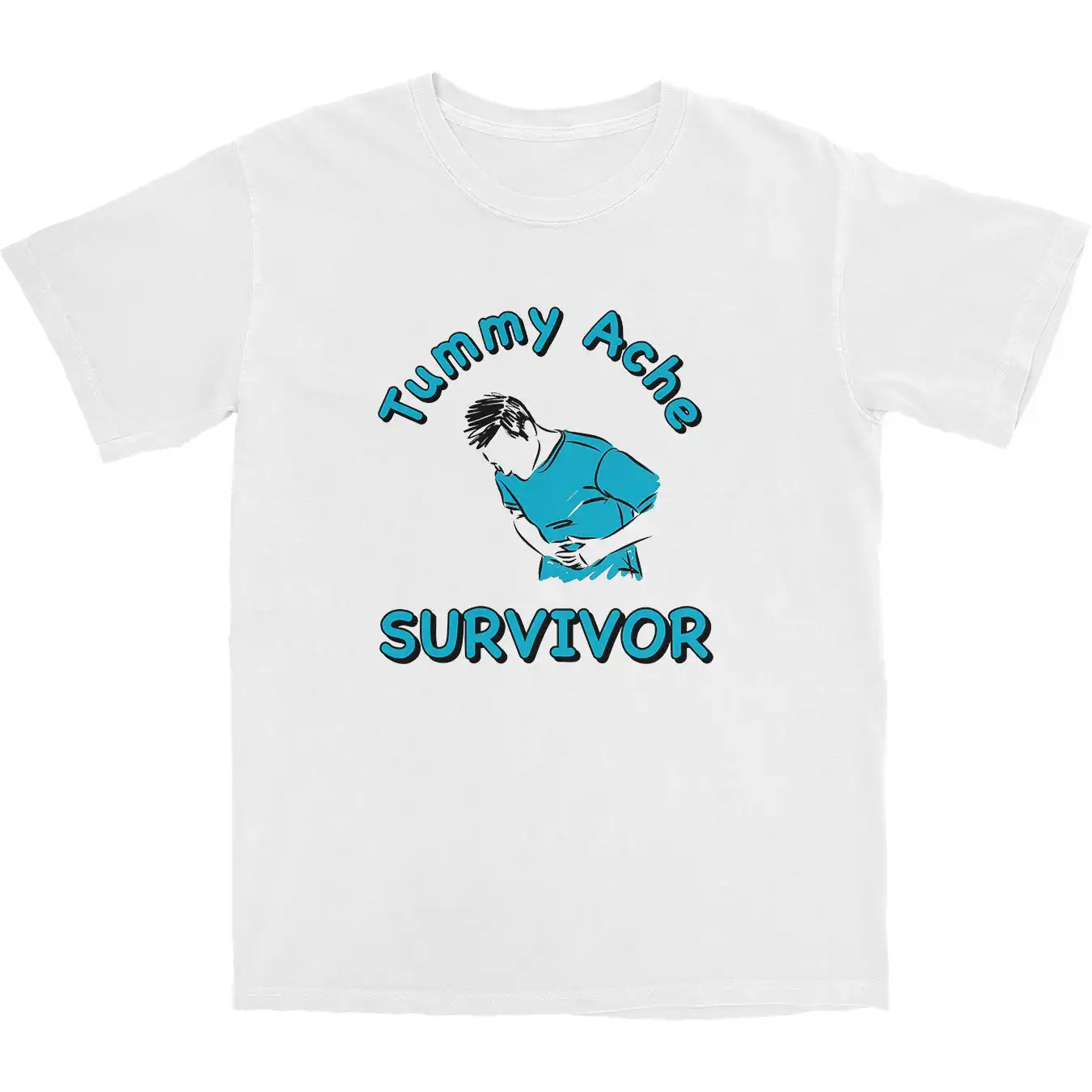 Tummy Ache Survivor T Shirt – Soft Cotton Casual Tee Tummy Ache Survivor T Shirt – Soft Cotton Casual Tee