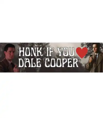 Twin Peaks Dale Cooper Bumper Sticker – Durable Vinyl Gift