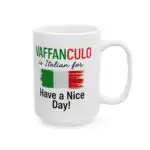 Vaffanculo Mug – Funny Italian Coffee Cup with Italy Flag Design
