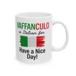 Vaffanculo Mug – Funny Italian Coffee Cup with Italy Flag Design