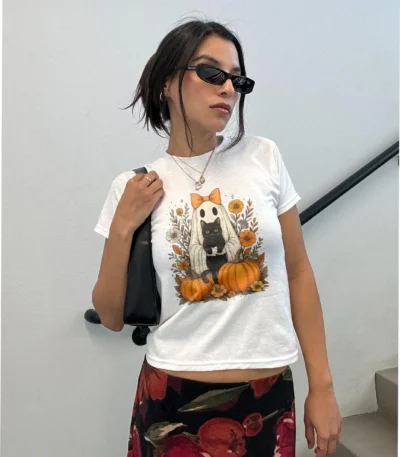 Vintage Halloween Ghost Tee – Cute Retro Spooky Baby Shirt