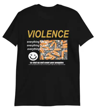 Violence Graphic Tee – Slim Fit 100% Cotton Casual Shirt