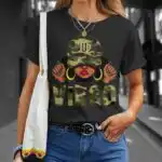 Virgo Queen Afro Girl Zodiac T-Shirt – Birthday Gift for Her