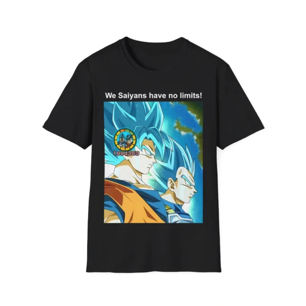 We Saiyans Have No Limits Shirt – Goku & Vegeta Anime Tee