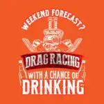 Weekend Forecast Drag Racing Tee – Fun White and Red Shirt