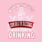 Weekend Forecast Drag Racing Tee – Fun White and Red Shirt