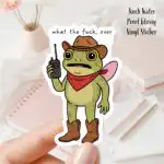 What the F#ck, Over. Cowgirl Frog Sticker – Fun 3″ Vinyl Decal